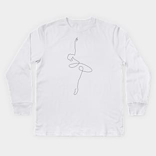 Abstract Ballerina Kids Long Sleeve T-Shirt